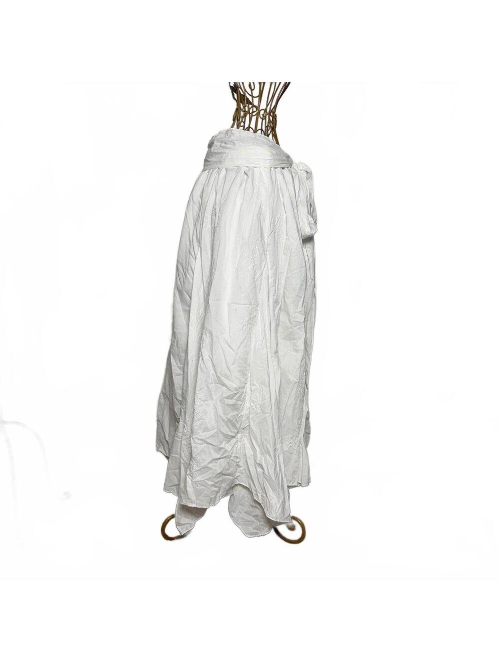 MKM Designs White Embroidered Floral Wrap Maxi Skirt Cottagecore Boho 2X Plus - Picture 5 of 9
